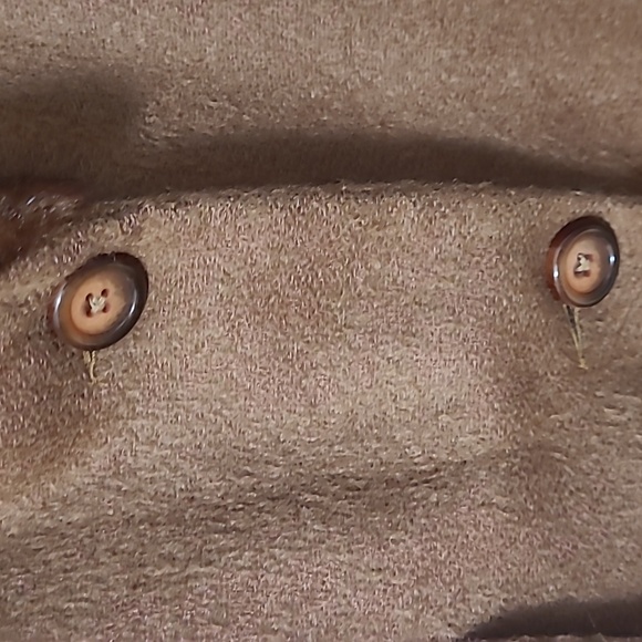 Vintage Louben camel coloured coat with faux mink fur collar, size 10 - Picture 3 of 6